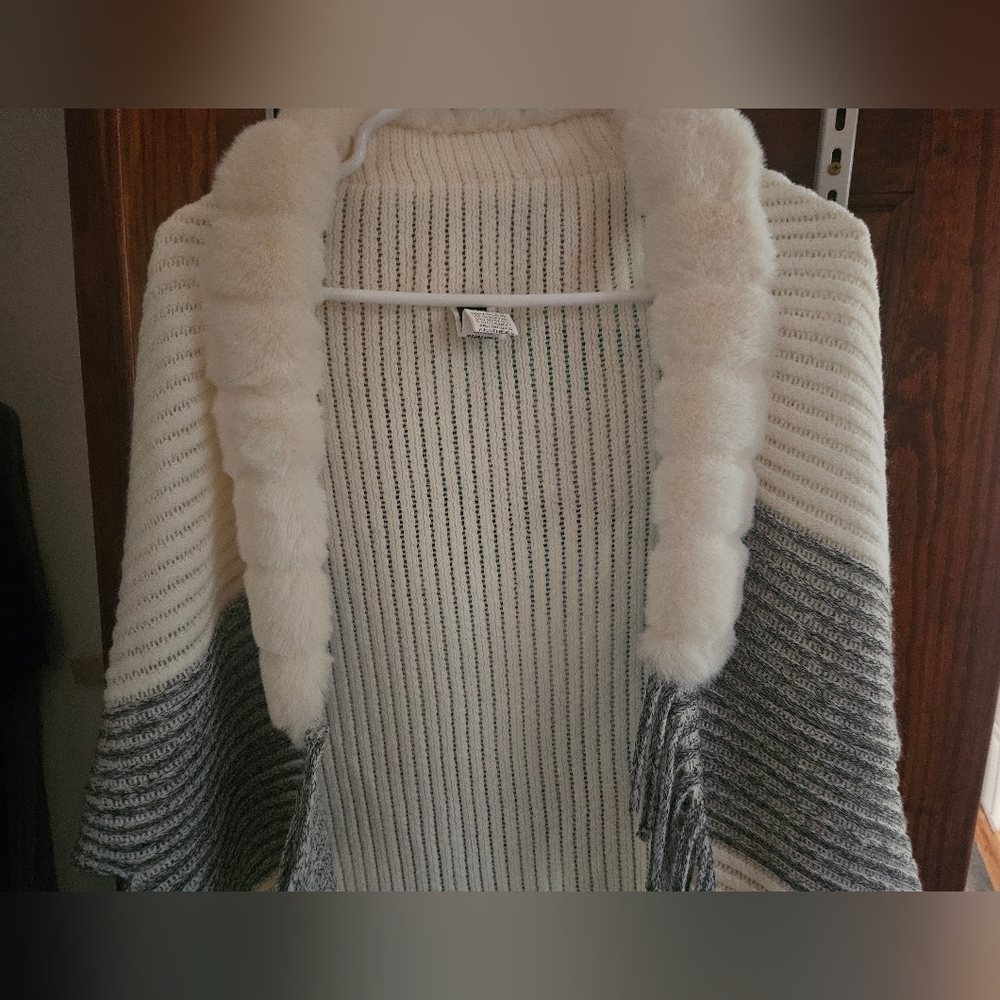 Elegant Women's Striped Sweater Shawl.